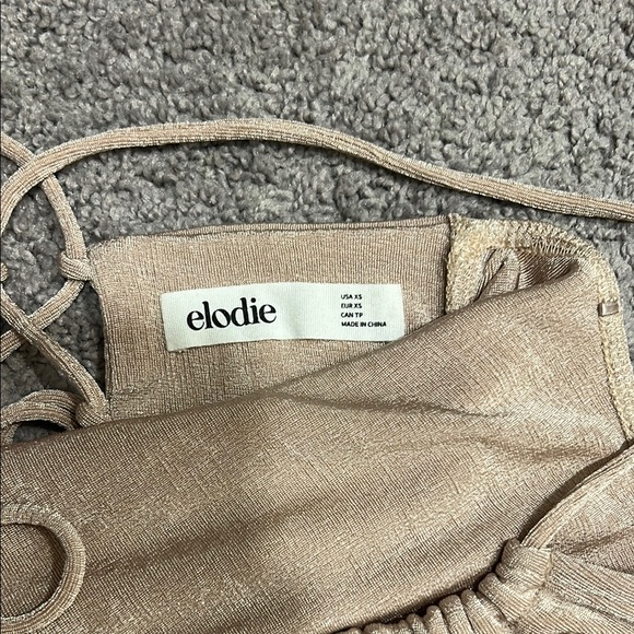 Beige Lace-Up Halter Top - Picture 5 of 5